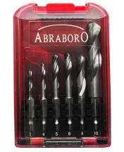   HSS-G fémfúró készlet E 6,3 befogással 6db-os, D 3,4,5,6,8,10mm Abraboro