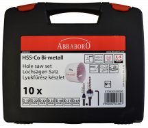   HSS-Co lyukfűrész készlet elektr. 10 részes 19-64MM Abraboro