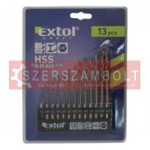   Fémfúró klt., 13db, HSS; 1,5-6,5mm, 1/4" BIT befogás Extol