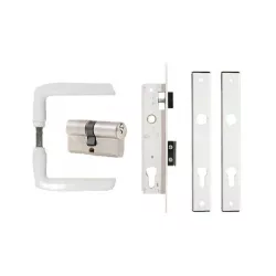 Portálzár garnitúra váltós 4cm+betét+kilincs ANBO 1231 Fehér