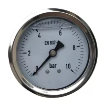   Mérőóra INOX V 160 bar glicerines csillapítás 63mm C1,6 (T-METER)