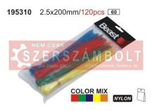 Kábelkötegelő 120részes 200*2,5mm color