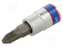 Rátűzőkulcs, 1/4", PZ2, hossz 37mm King Tony