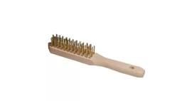 Drótkefe réz 3 soros fa nyéllel