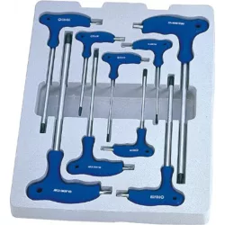 TORX kulcskészlet, T-nyelű, 2 végű, TX10-50 9 részes King Tony