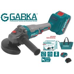 Akkumulátoros sarokcsiszoló 115 mm, 21V, 1x3Ah akku GABKA GA-88125A