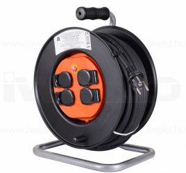 Hosszabbító kábeldob 4 földelt aljzattal 3x1,5mm2/40m gumi
