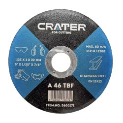 Vágókorong rozsdamentes anyaghoz Crater 125x1,2x22mm Vágókorong rozsdamentes anyaghoz Crater 125x1,2x22mm