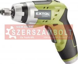 Akkus csavarbehajtó, Li-ion; 3,6V, 1300 mAh, ford.: 200 1/min, befogás: 1/4", hatszög BIT-ekhez Extol Craft