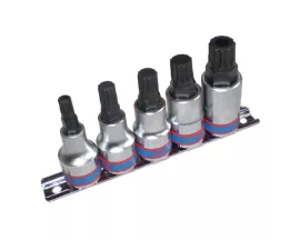 Rátűzőkulcs készlet, 1/2", XZN, tartósínen, hossz 60mm, M8-M16, 5 részes, King Tony