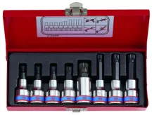   Rátűzőkulcs készlet, 1/2", XZN, fém kazetta, hossz 60/80 mm, M5?M16, 8 részes King Tony