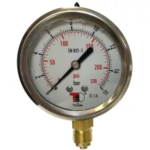 Mérőóra INOX 16bar glicerines csillapítás 63mm Axiál