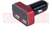   Autós töltő, szivargyujtó / dupla USB, 1,0A+3,4A/ 37W, kábel nélkül