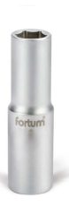 Dugófej, hosszított, 1/2", 17mm, 61CrV5, mattkróm, 77mm hosszú Fortum