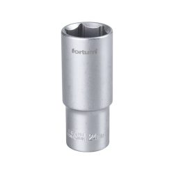 Dugófej, hosszított, 1/2", 24mm, 61CrV5, mattkróm, 77mm hosszú FORTUM