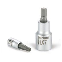   Bitdugófej, imbusz, 1/2", 61CrV5/S2, mattkróm; 7mm (HX7), 55mm, FORTUM