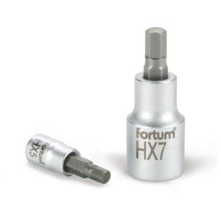 Bitdugófej, imbusz, 1/2", 61CrV5/S2, mattkróm; 7mm (HX7), 55mm, FORTUM