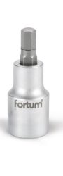 Bitdugófej, imbusz, 1/4", 61CrV5/S2, mattkróm; 4mm (HX4) Fortum