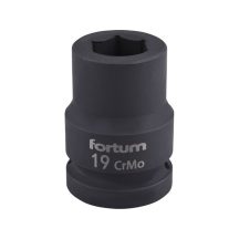   Gépi (impakt) dugófej 3/4", 19mm, L 52 mm, feketített, FORTUM