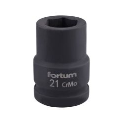 Gépi (impakt) dugófej 3/4", 21mm, L 52 mm, feketített, FORTUM