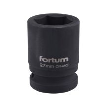   Gépi (impakt) dugófej 3/4", 27mm, L 52 mm, feketített, FORTUM