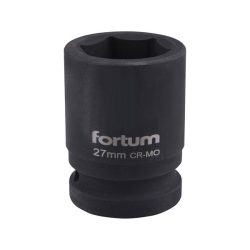 Gépi (impakt) dugófej 3/4", 27mm, L 52 mm, feketített, FORTUM