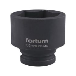 Gépi (impakt) dugófej 3/4", 55mm, L 70 mm, feketített, FORTUM