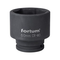 Gépi (impakt) dugófej 3/4", 60mm, L 70 mm, feketített, FORTUM