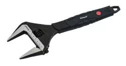 Álítható villáskulcs, 300mm/12", 0-60mm nyílás, CrV, foszfátozott, gumírozott markolat Fortum
