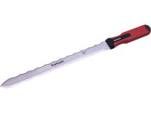   Szigetelőanyag (kőzetgyapot) vágókés, kétélű, teljes/penge hossz.:470/280mm, rozsdamentes acél penge, vastagsága: 1,5mm Fortum