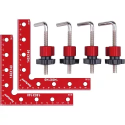 Derékszög szorító, (L-alakú szorító) 2db, 140×140mm, ALU Fortum