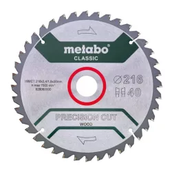Körfűrésztárcsa 216x30mm Z40 Metabo