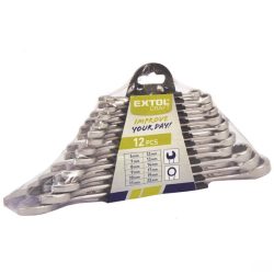 Csillag-villás kulcs klt., W.S.; 12db, 6-22mm, műanyag tartóban Extol Craft