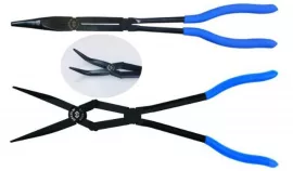 Félkerekcsőrű fogó hajlított 45° extra hosszú, dupla áttételes King Tony