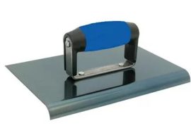 Betontrowel kézi felület glettelő, élekhez, kék acél, 104x152mm
