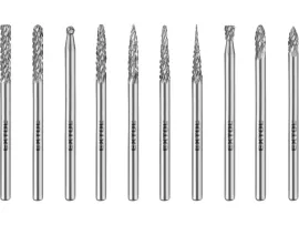 Mini keményfém turbómaró (rotormaró) klt. 10db, átmérő 3mm /szár 3mm, keresztfogazás Extol Indrusrial