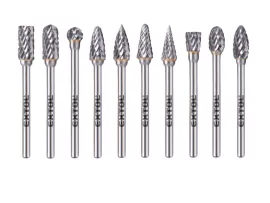 Mini keményfém turbómaró (rotormaró) klt. 10db, átmérő 6×13mm/szár 3mm, keresztfogazás Extol Indrustrial