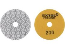   Gyémánt csiszolókorong/polírkorong, tépőzáras; 100mm, P200, száraz és vizes Extol Premium
