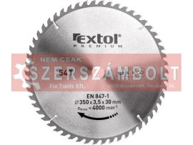 Körfűrészlap, keményfémlapkás, 350×30mm(lyuk átm), T54; 3,5mm lapkaszélesség, max. 4000 ford/perc Extol Premium