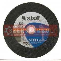 Vágókorong acélhoz, kék; 230×1,9×22,2mm, max 6.600 ford/perc, Extol Premium