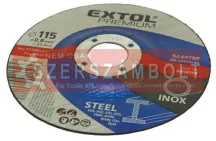   Vágókorong hajlított, acélhoz/inoxhoz; 115×0,8×22,2mm, max 13300 ford/perc Extol Premium