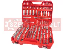   Dugókulcs klt., CV., racsnis 45fog ; 1/4", 3/8" és 1/2", 172db, műanyag koffer régi Extol Premium