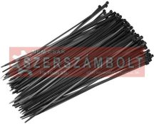 Kábelkötegelő 2,5×100mm 100db, fekete nylon;