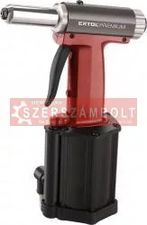 Pneumatikus popszegecshúzó; ALU, réz, acél, INOX szegecsekhez, 2,4-3,2-4,0-4,8mm, 1/4" csatlakozó Extol Premium