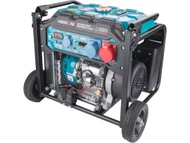 Benzinmotoros áramfejlesztő, 9 kVA, 400V/230V, inverteres, elektromos indítású HERON