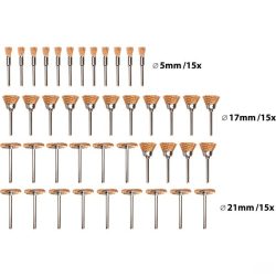 Mini drótcsiszoló klt 3,2 mm befogás 45 db 3 féle Extol Premium