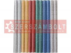 Ragasztóstift klt., csillogó többszínű; 12db, 100×7,2mm, bliszteren Ragasztóstift klt., csillogó többszínű; 12db, 100×7,2mm, bliszteren
