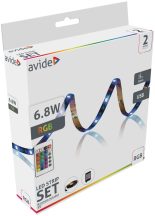   Avide LED Szalag Bliszter 5V SMD5050 30LED RGB IP65 2m + IR 24 táv.