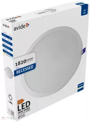 Avide LED Beépíthető Kerek Mennyezeti Lámpa Műanyag 18W CW 6400K