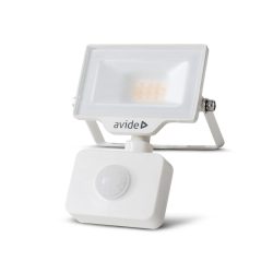 Avide LED Opál Reflektor Slim SMD 10W NW 4000K Mozgásérzékelős PIR Fehér